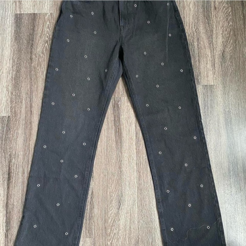 Black Pants with Embroidered Details